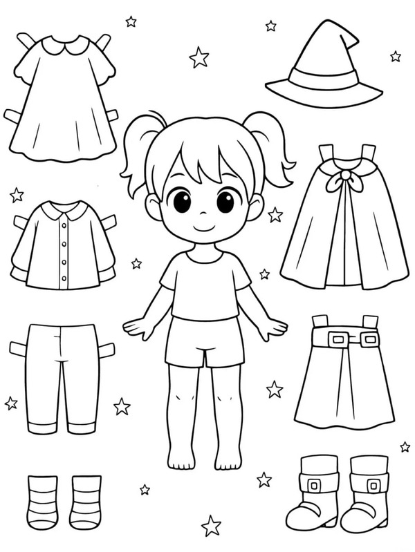 179+ Ý tưởng tranh tô màu búp bê giấy thay đồ bé làm stylist