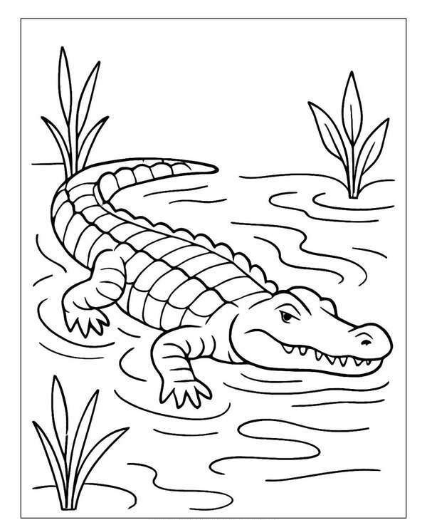 tranh tô màu con cá sấu 22