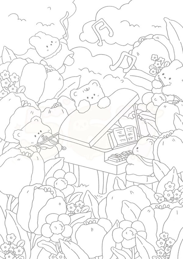 tranh tô màu cute chill 28
