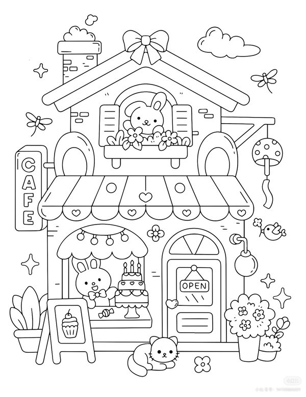 tranh tô màu cute chill 3