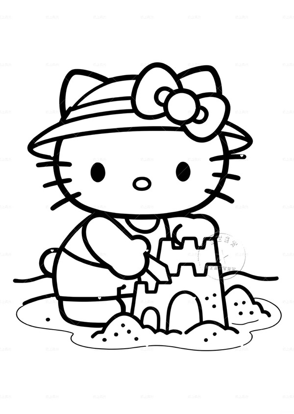 tranh tô màu hello kitty 3