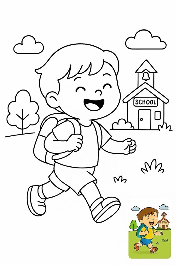 tranh tô màu trường mầm non 34