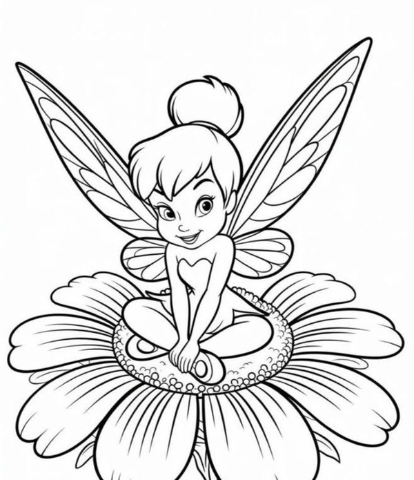 tranh cô tiên xanh chưa tô màu 21