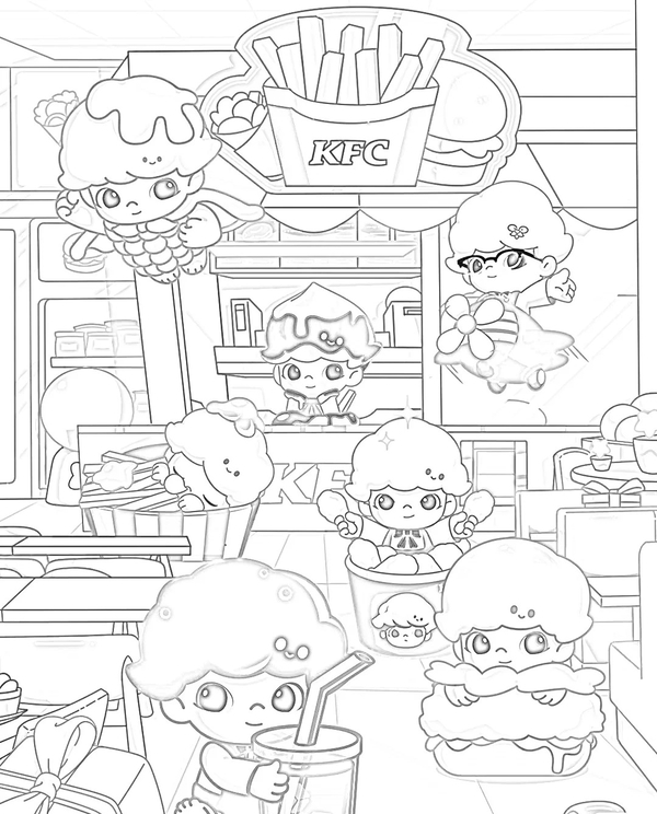 tranh tô màu blind box 27