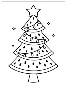 tranh tô màu cây thông noel 1