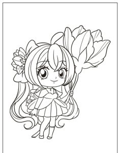 tranh tô màu chibi cute 1