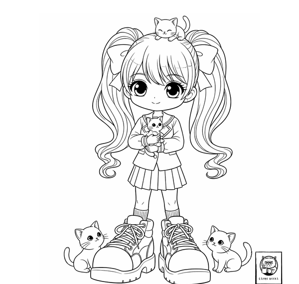 tranh tô màu chibi cute 11