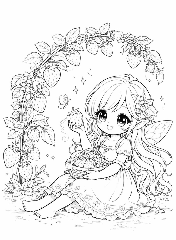 tranh tô màu chibi cute 14