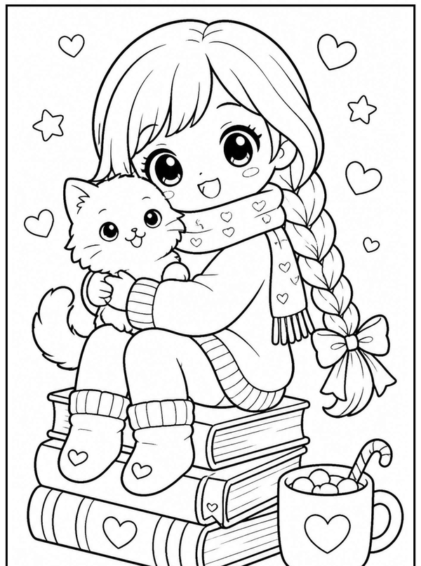 tranh tô màu chibi cute 17