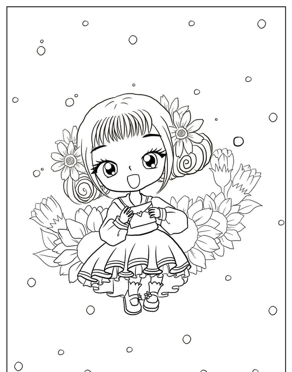 tranh tô màu chibi cute 2