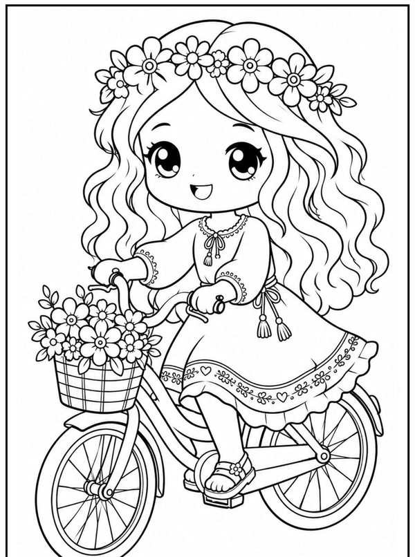 tranh tô màu chibi cute 24