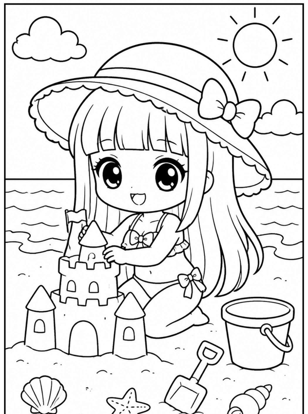 tranh tô màu chibi cute 25