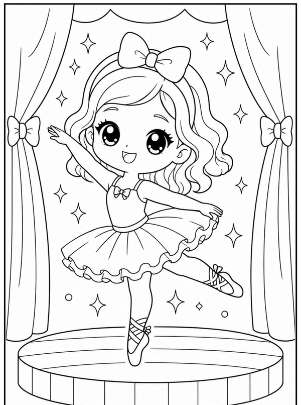 tranh tô màu chibi cute 26