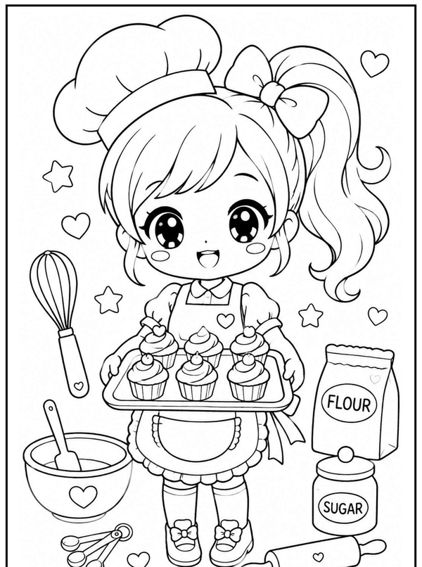 tranh tô màu chibi cute 27