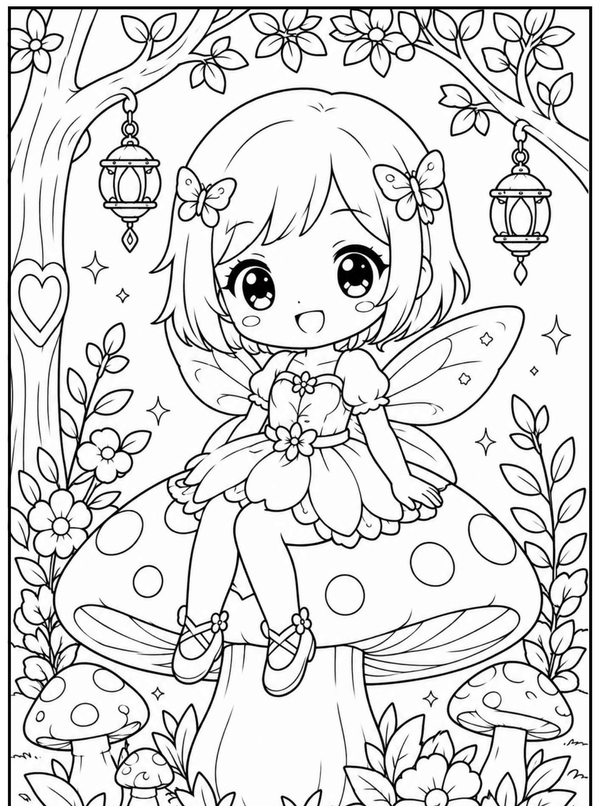 tranh tô màu chibi cute 28