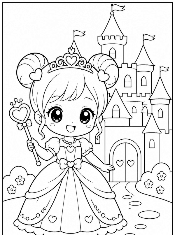 tranh tô màu chibi cute 29
