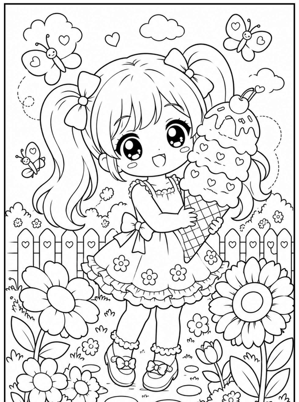 tranh tô màu chibi cute 30