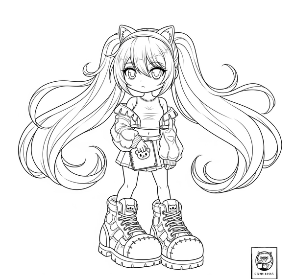 tranh tô màu chibi cute 9