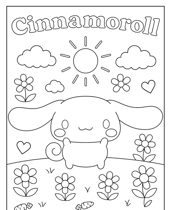 247+ tranh tô màu Cinnamoroll ngọt ngào cho fan nhí cute