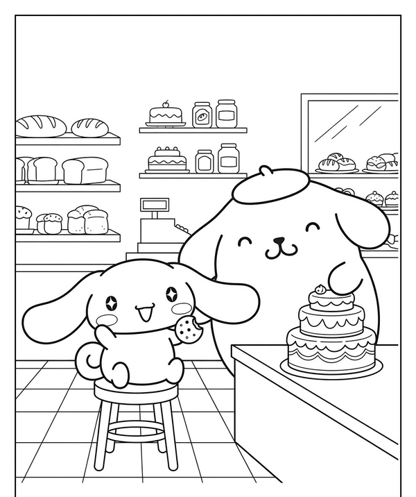 tranh tô màu cinnamoroll 44
