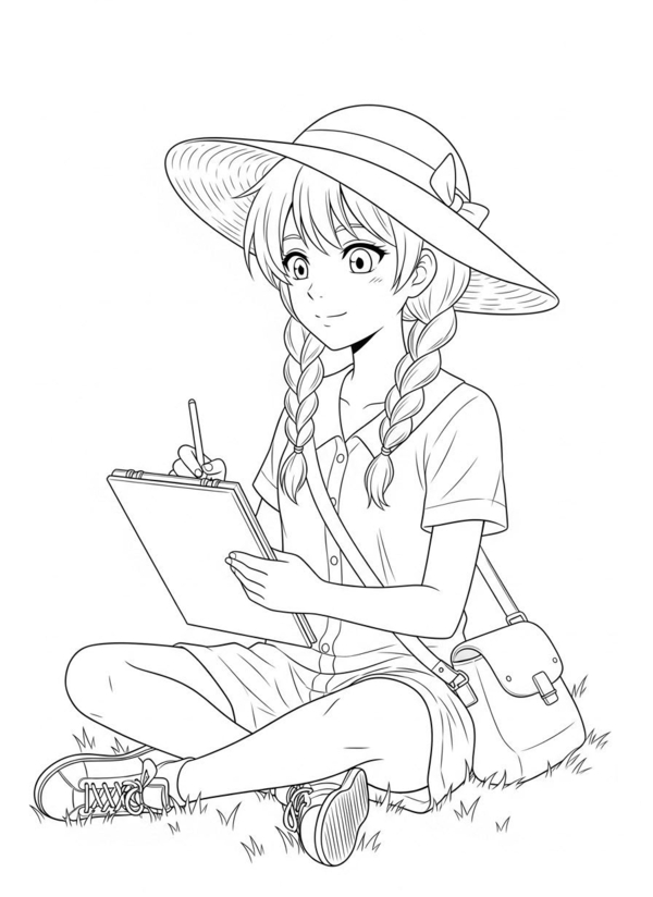 130+ tranh tô màu cô gái anime đẹp nhất cho bé tập tô