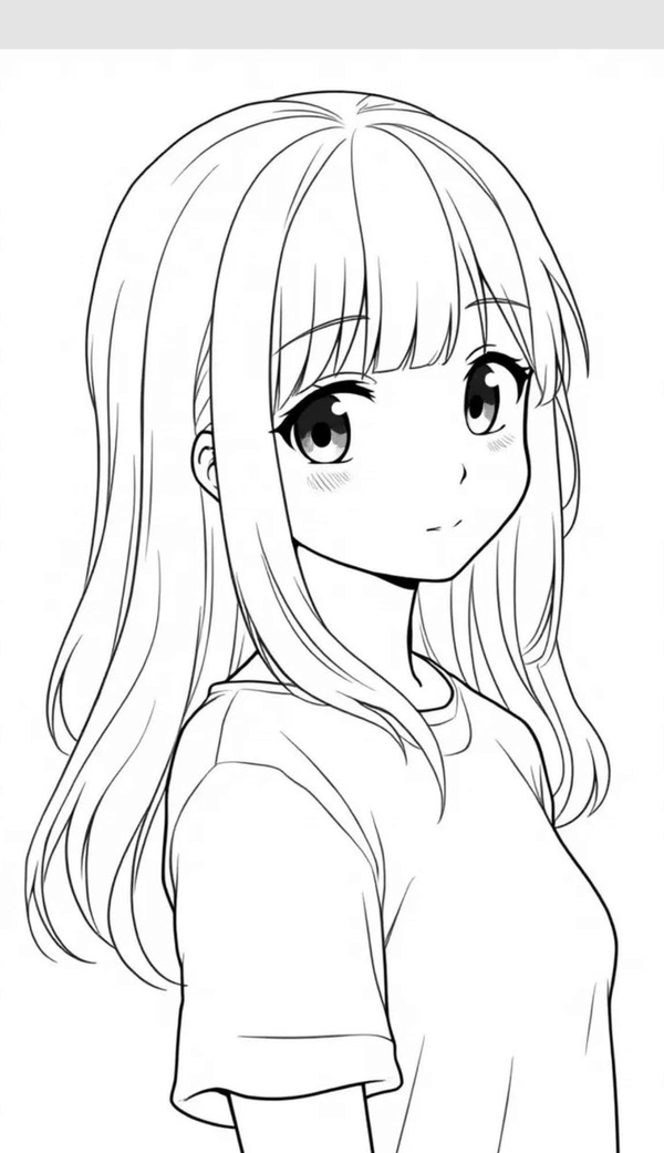 tranh tô màu cô gái anime 18