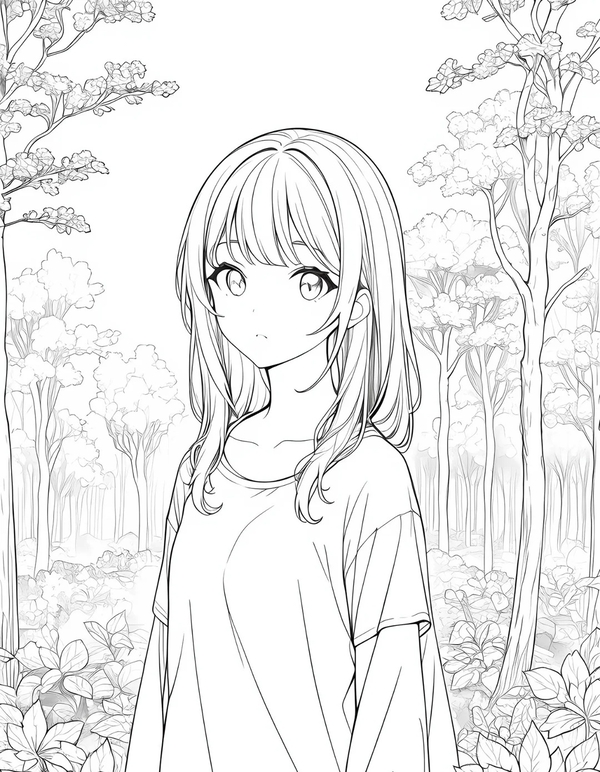 tranh tô màu cô gái anime 22
