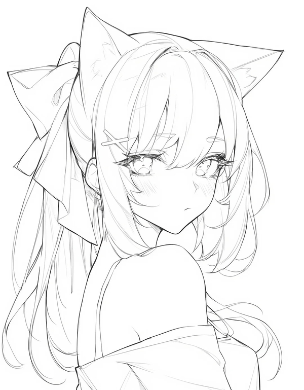 tranh tô màu cô gái anime 23