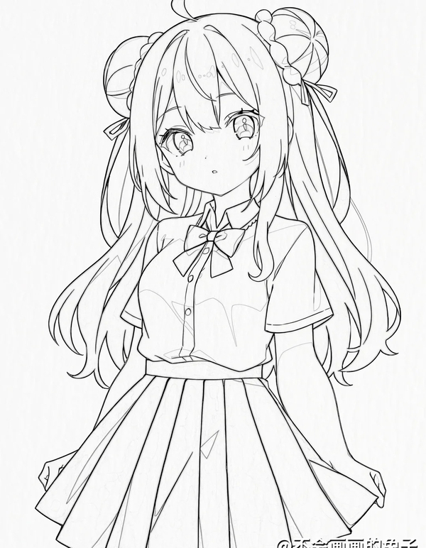 tranh tô màu cô gái anime 28