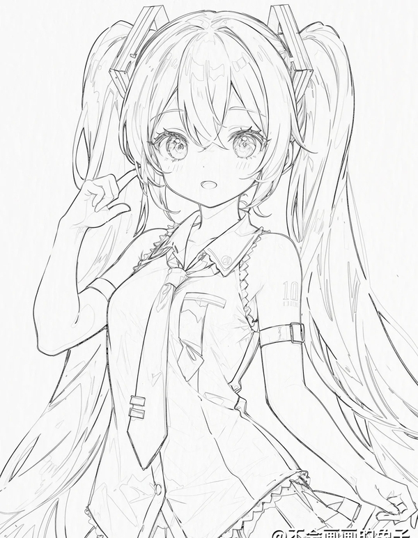 tranh tô màu cô gái anime 29