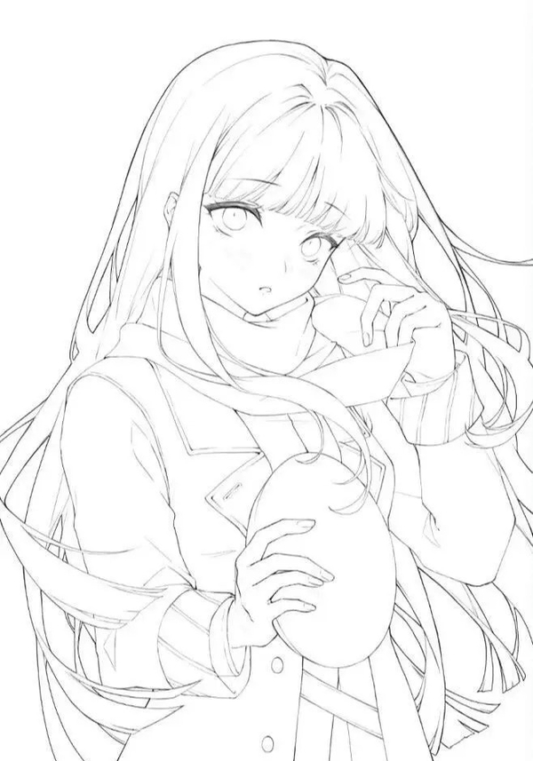 tranh tô màu cô gái anime 31