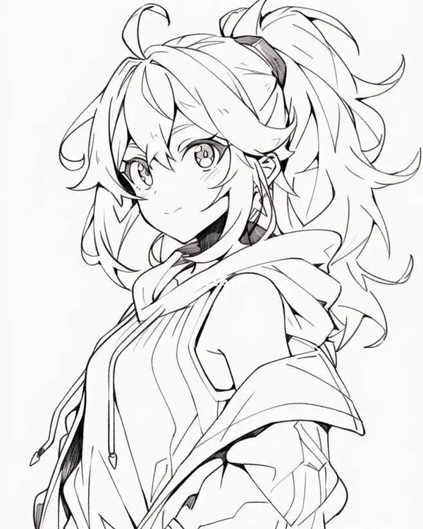 tranh tô màu cô gái anime 32
