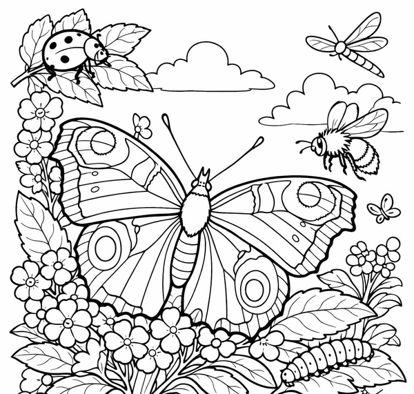 tranh tô màu con bướm 11