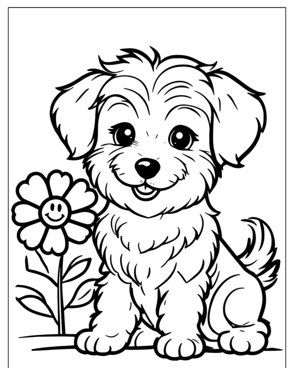 tranh tô màu con chó 10