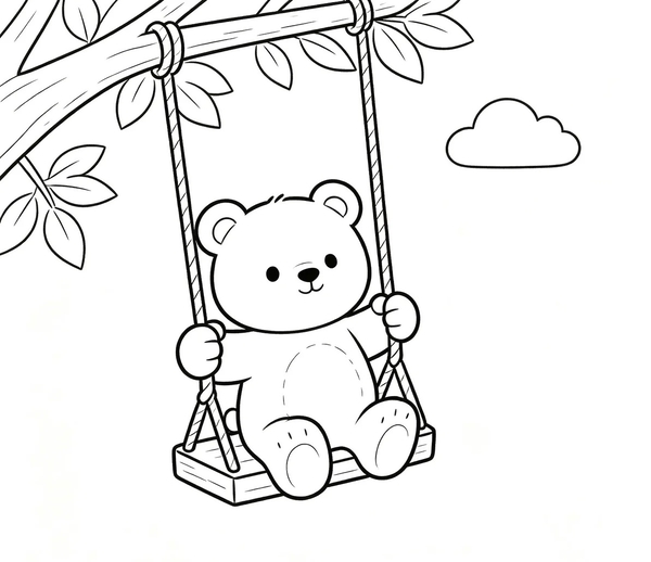 tranh tô màu con gấu 24