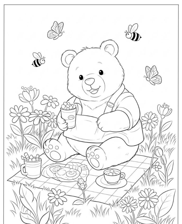 tranh tô màu con gấu 6