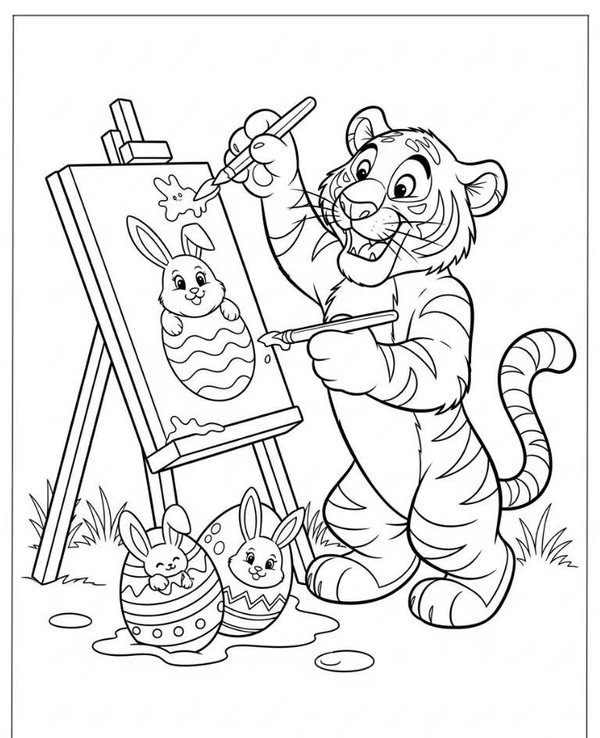 tranh tô màu con hổ 12