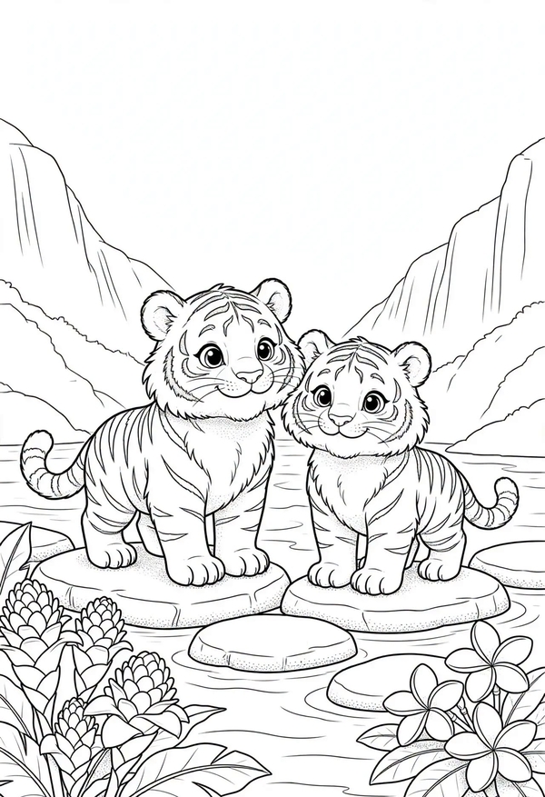 tranh tô màu con hổ 24