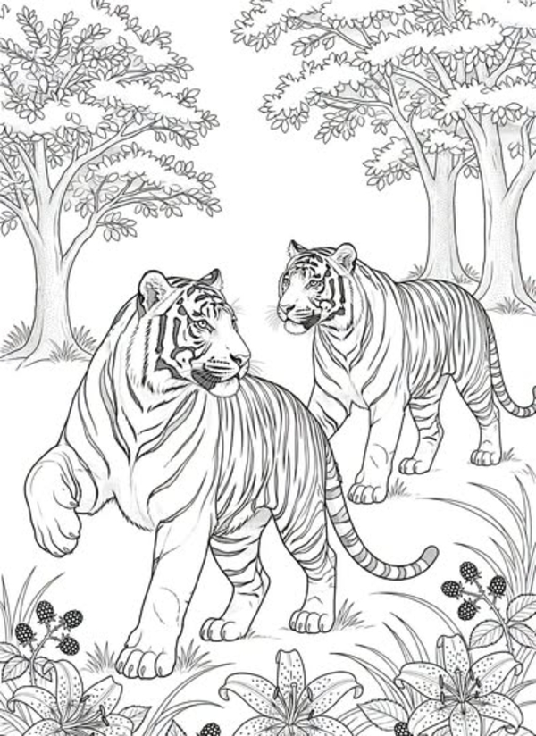 tranh tô màu con hổ 27