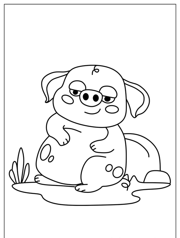 tranh tô màu con lợn 14
