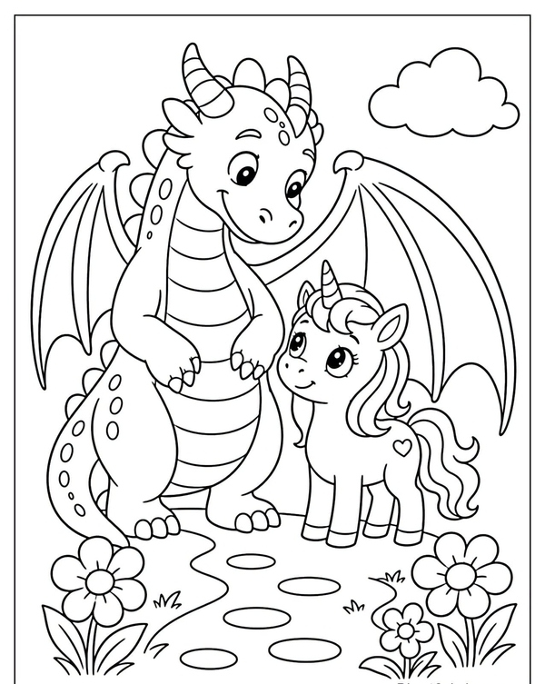 tranh tô màu con rồng 32
