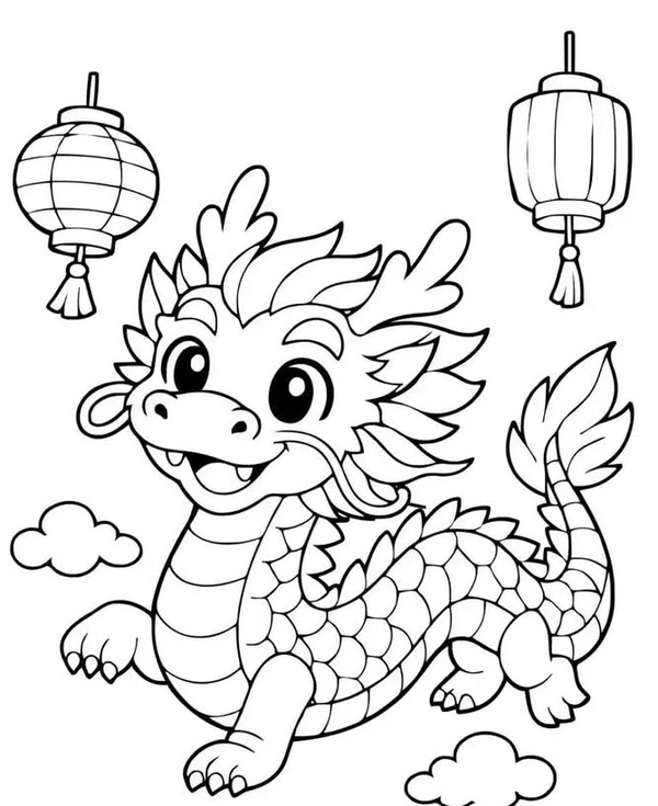tranh tô màu con rồng 37
