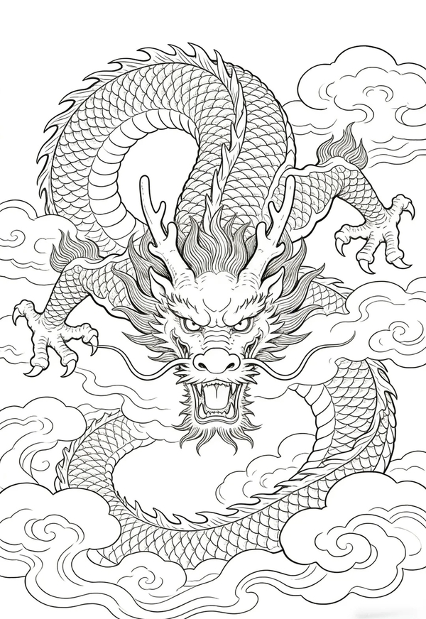 tranh tô màu con rồng 40