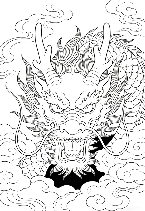 tranh tô màu con rồng 41