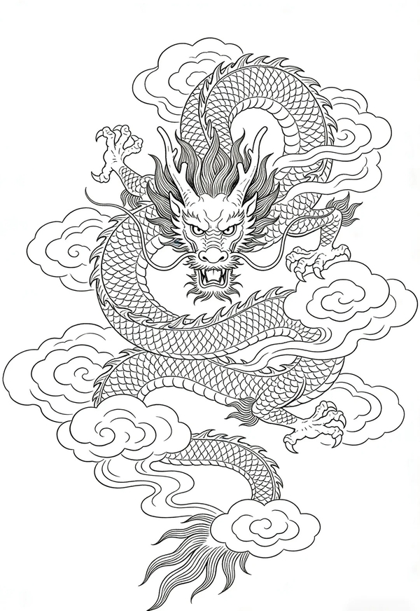 tranh tô màu con rồng 42