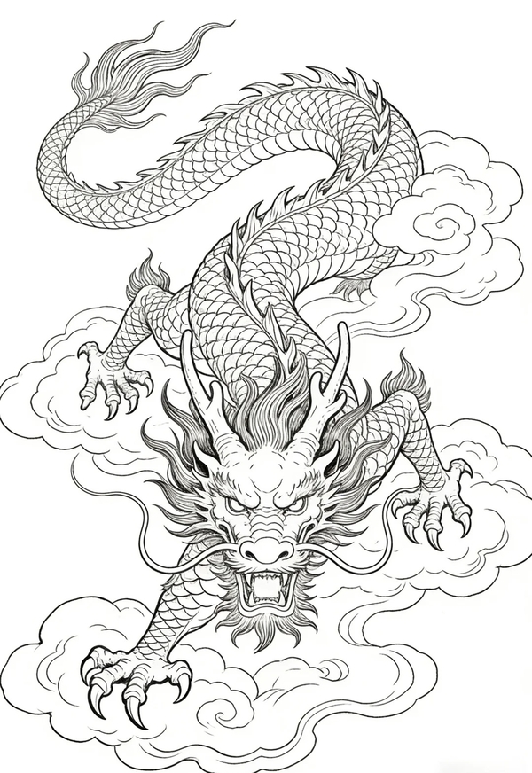 tranh tô màu con rồng 43