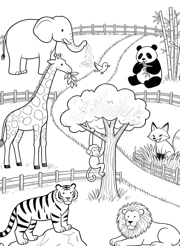 tranh tô màu động vật sống trong rừng 27
