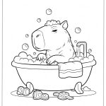 tranh tô màu hình capybara 1