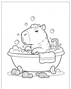 tranh tô màu hình capybara 1