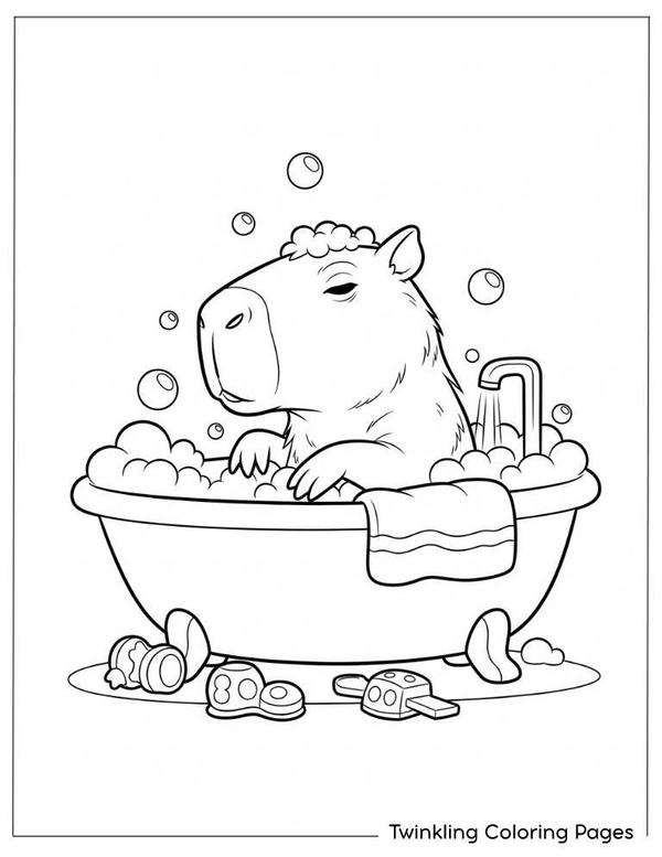 Capybara đi nghỉ trong 253+ tranh tô màu siêu thư giãn
